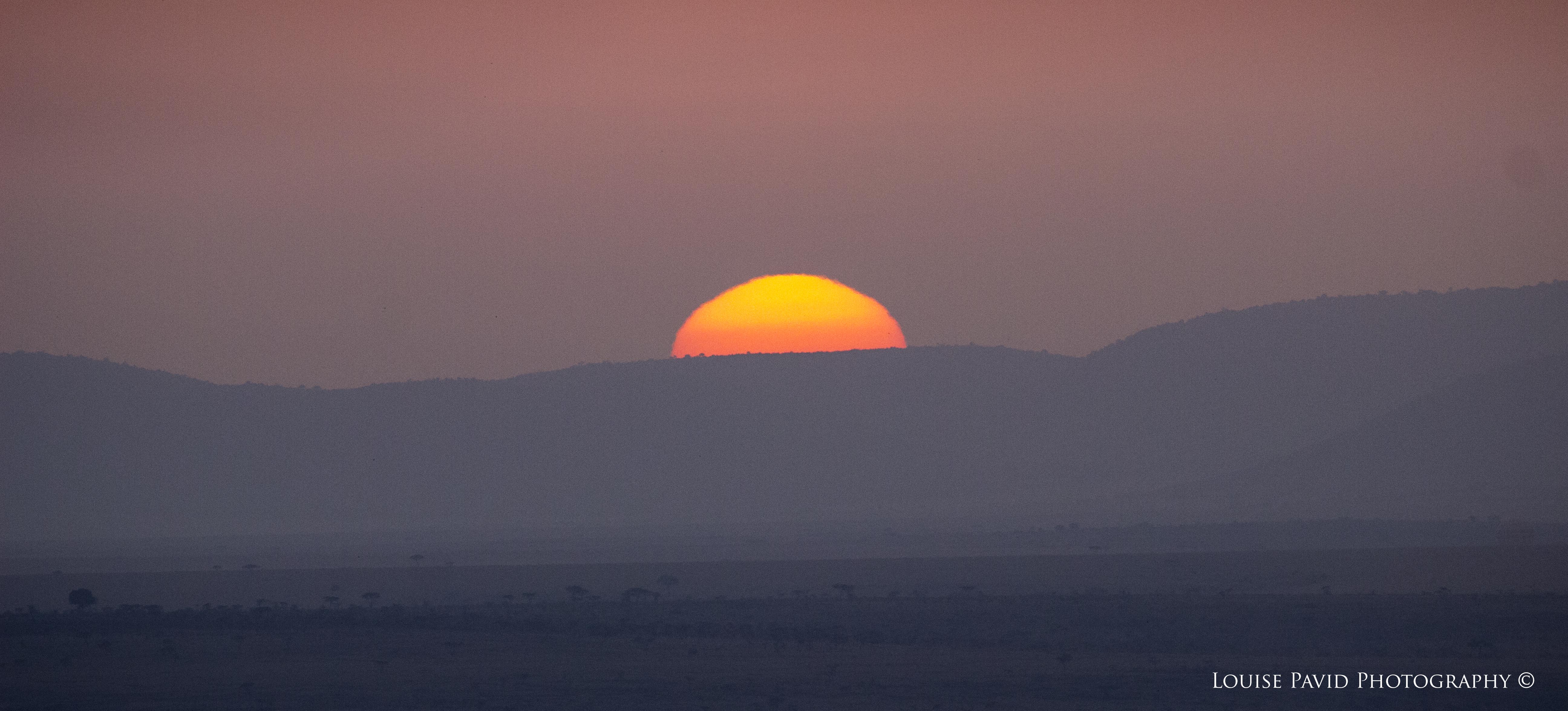 Sunrise over the Kenyan hills.